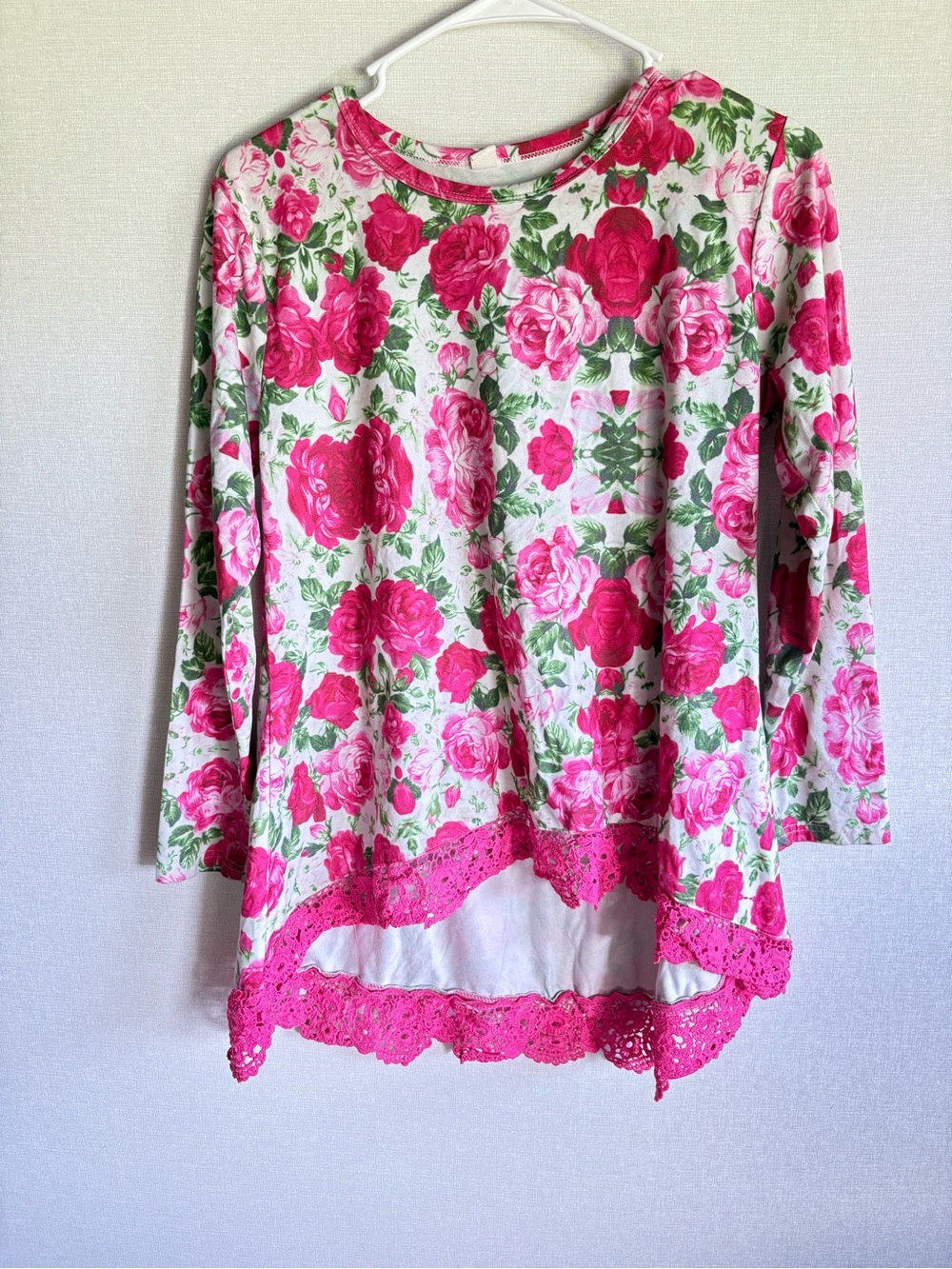 Amazon Essentials Pink Floral Long Sleeve Girls Top